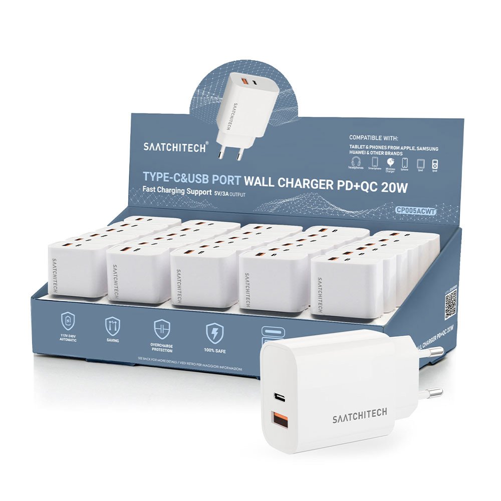 [CP005ACWT] Ladegerät Typ-C / USB-A 20W PD+QC 