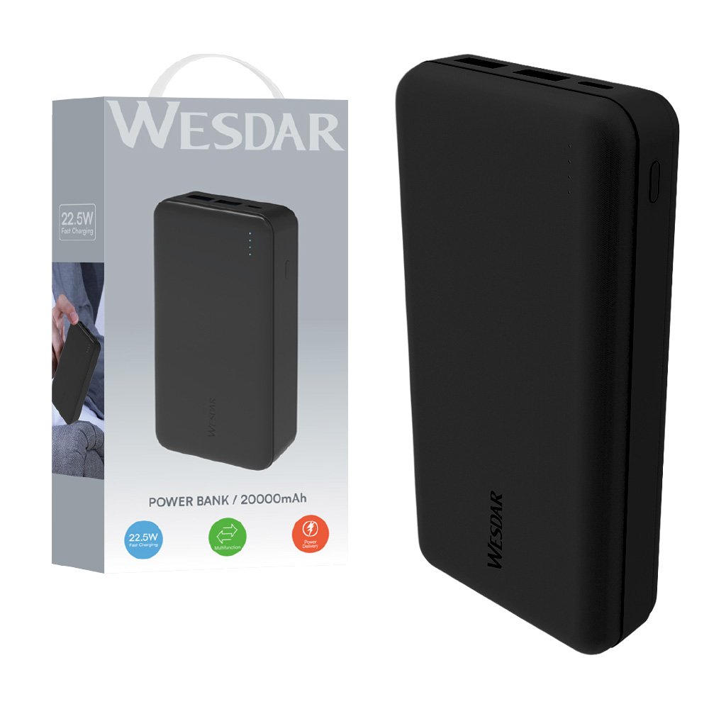 [S659 BK] Powerbank mit 20000 mAh und 22,5 W Schnellladefunk