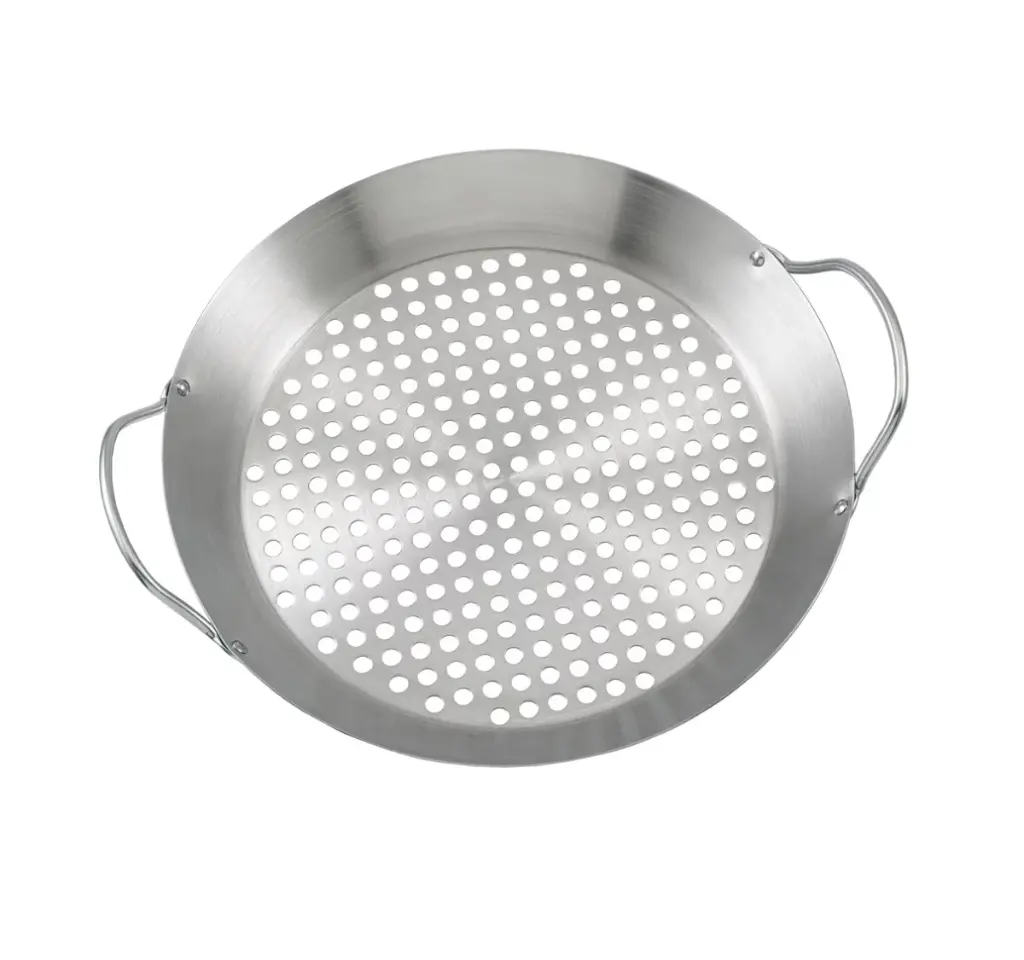 Edelstahl Grillkorb Ø 30 cm – Runde Grillschale für BBQ und Grillgenuss