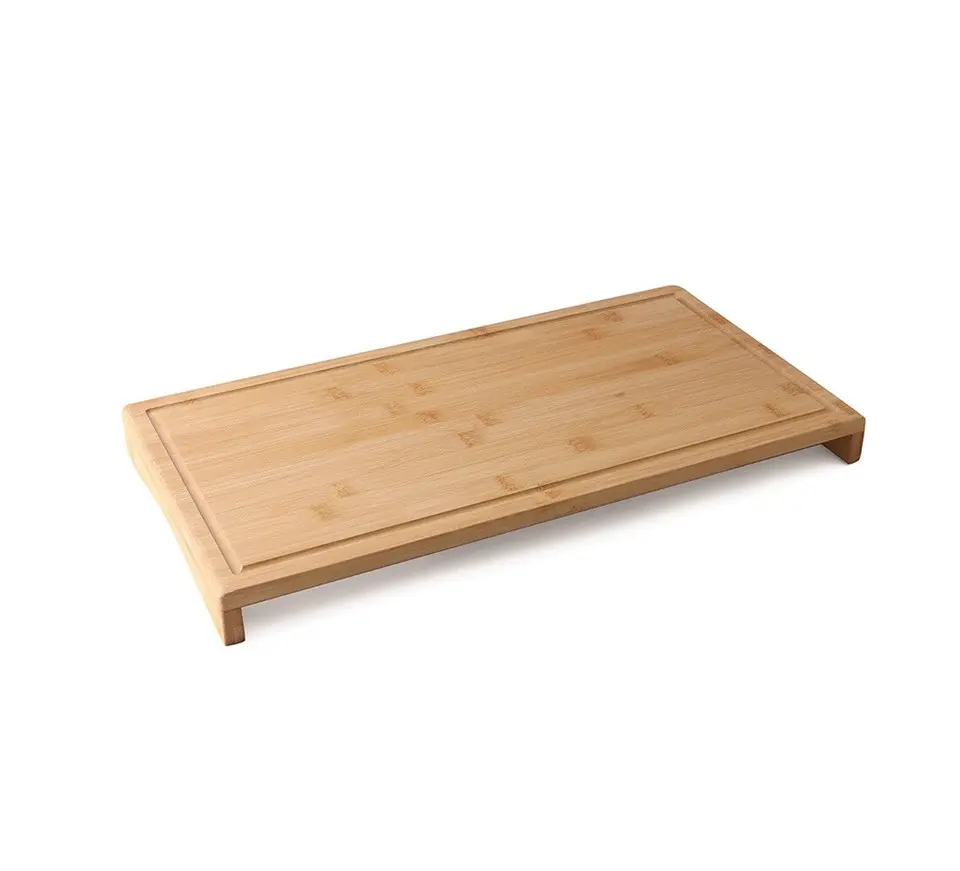 Bambus-Schneidebrett 54 x 28 x 4,3 cm mit Saftrille & rutschfesten Füßen