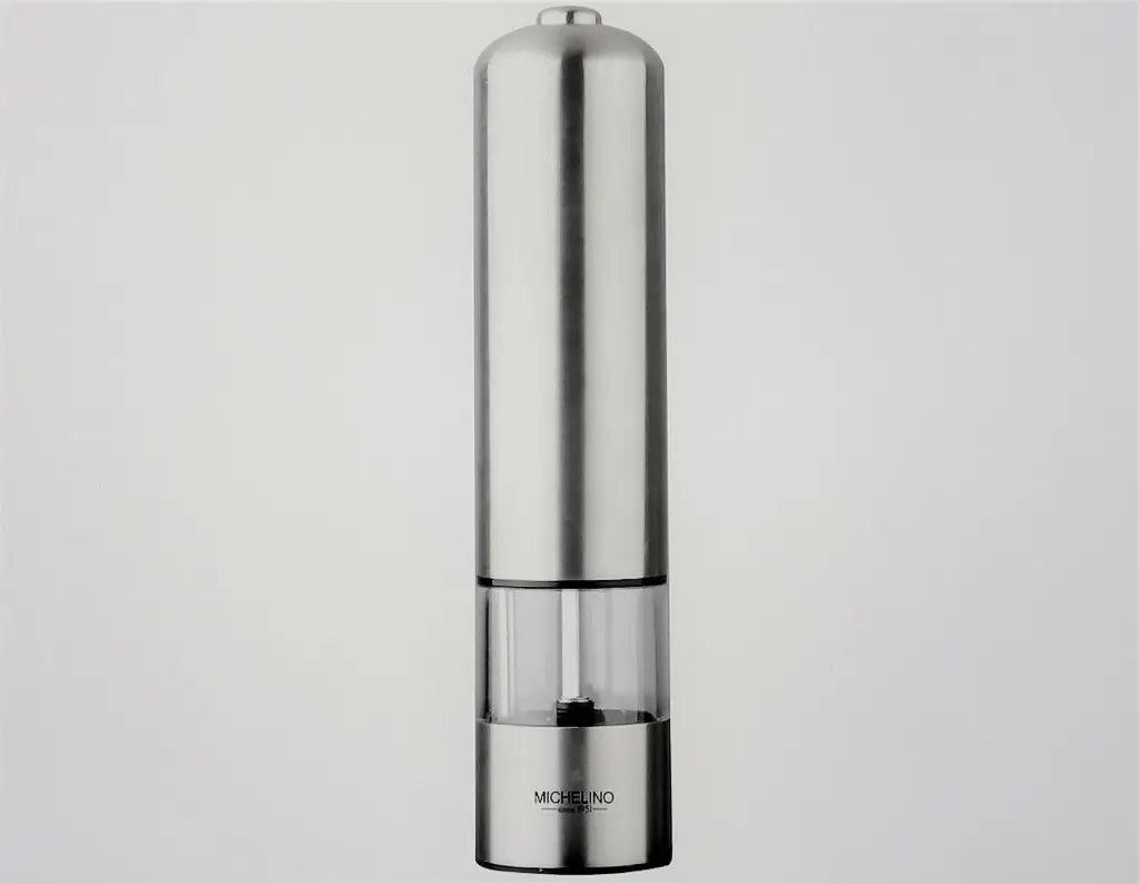 MICHELINO elektrische Gewürzmühle Edelstahl LED-Beleuchtung Salz- Pfeffermühle