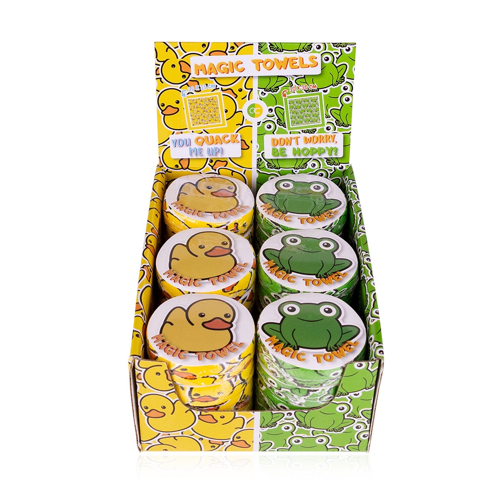 [3259589] Magisches Handtuch HAPPY ANIMALS - mit Frosch & Ente 
